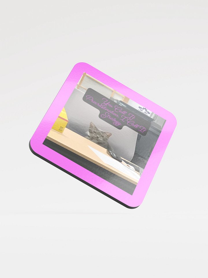 Purr-fect Procrastination Coaster product image (1)