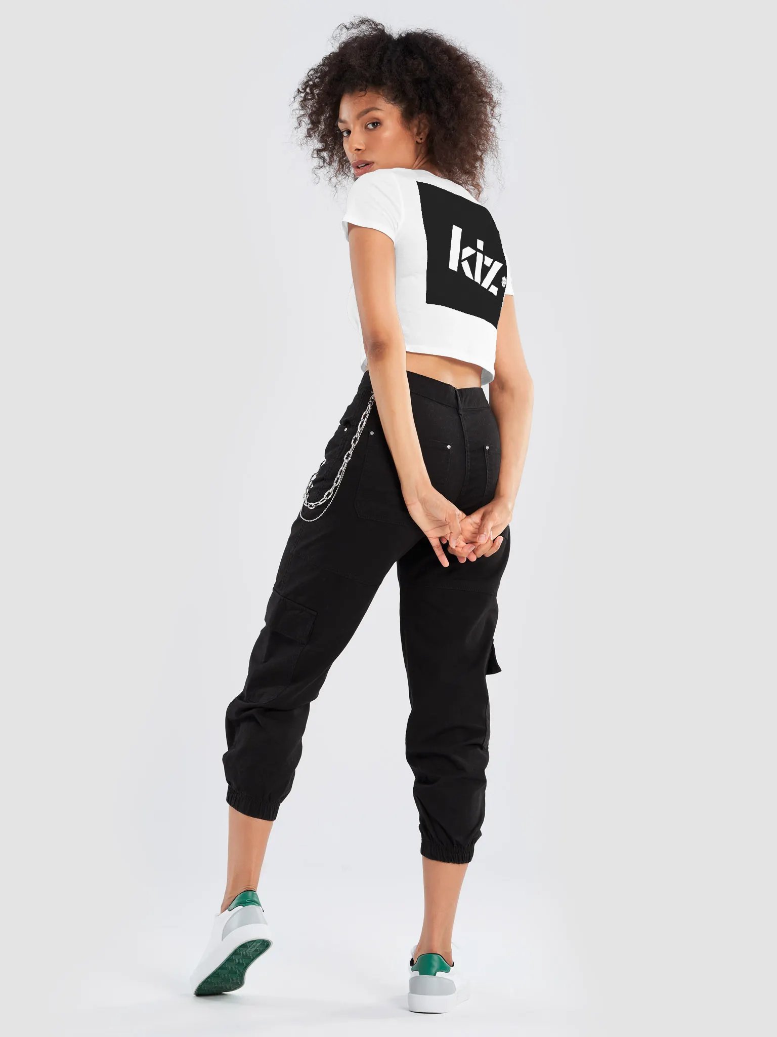KIZ SAIDA - PREMIUM - CROP TEE - WHITE / BLACK product image (2)