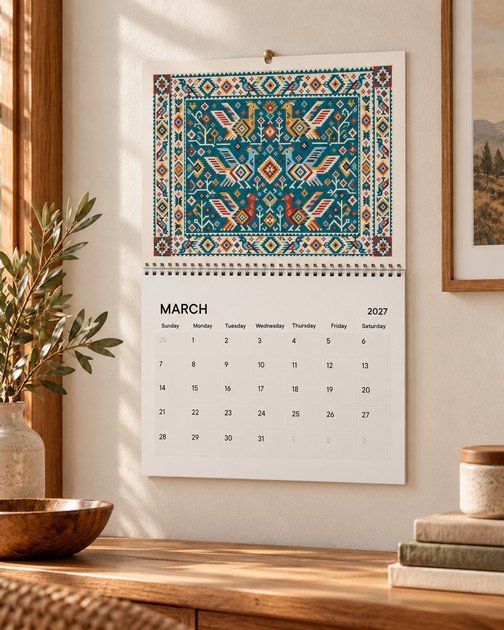 Patterns Through Time – 2027 Bulgarian Folk Art Wall Calendar product image (3)