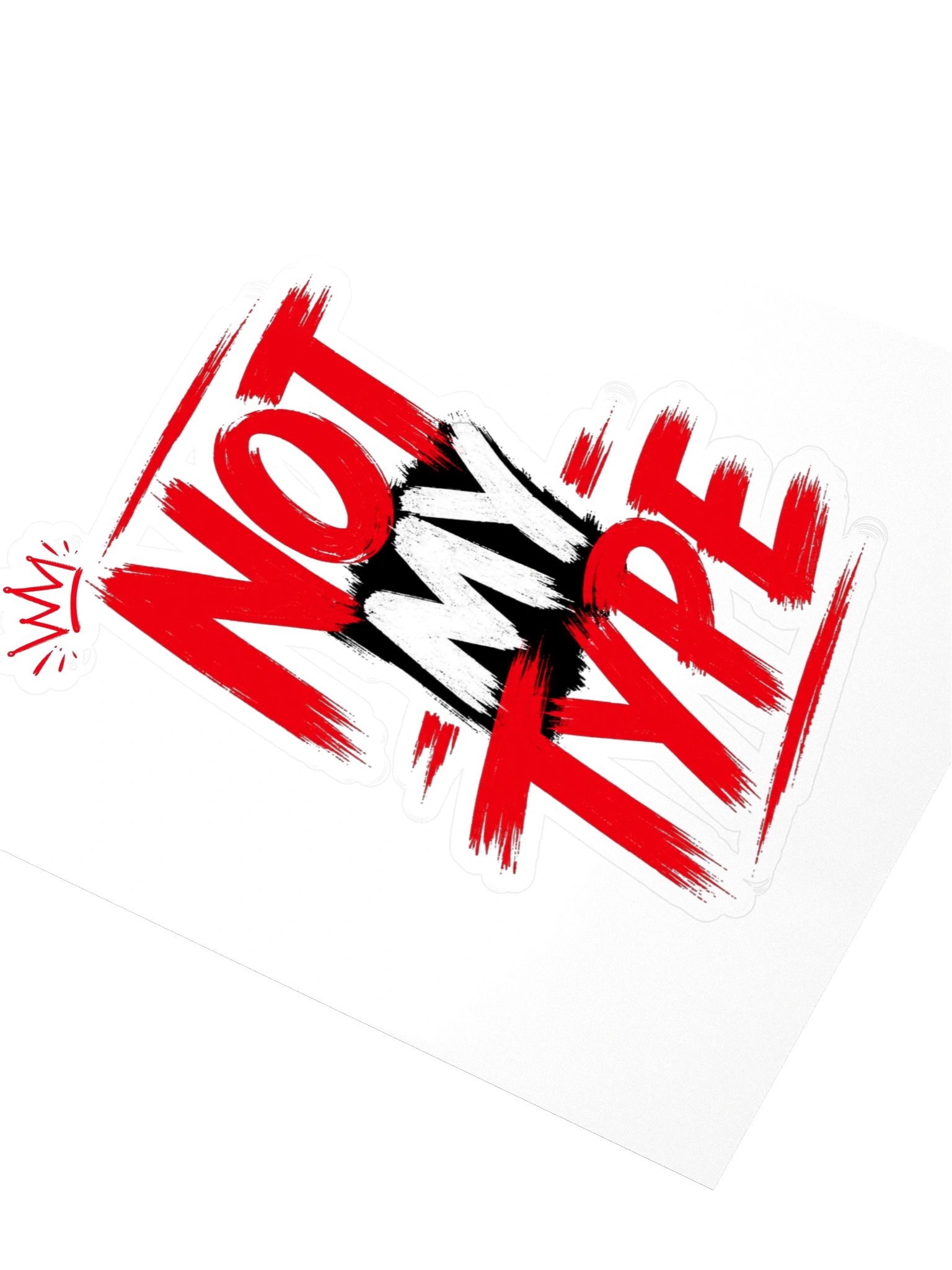 Not My Type Red Brush-Style Kiss Cut Sticker product image (3)