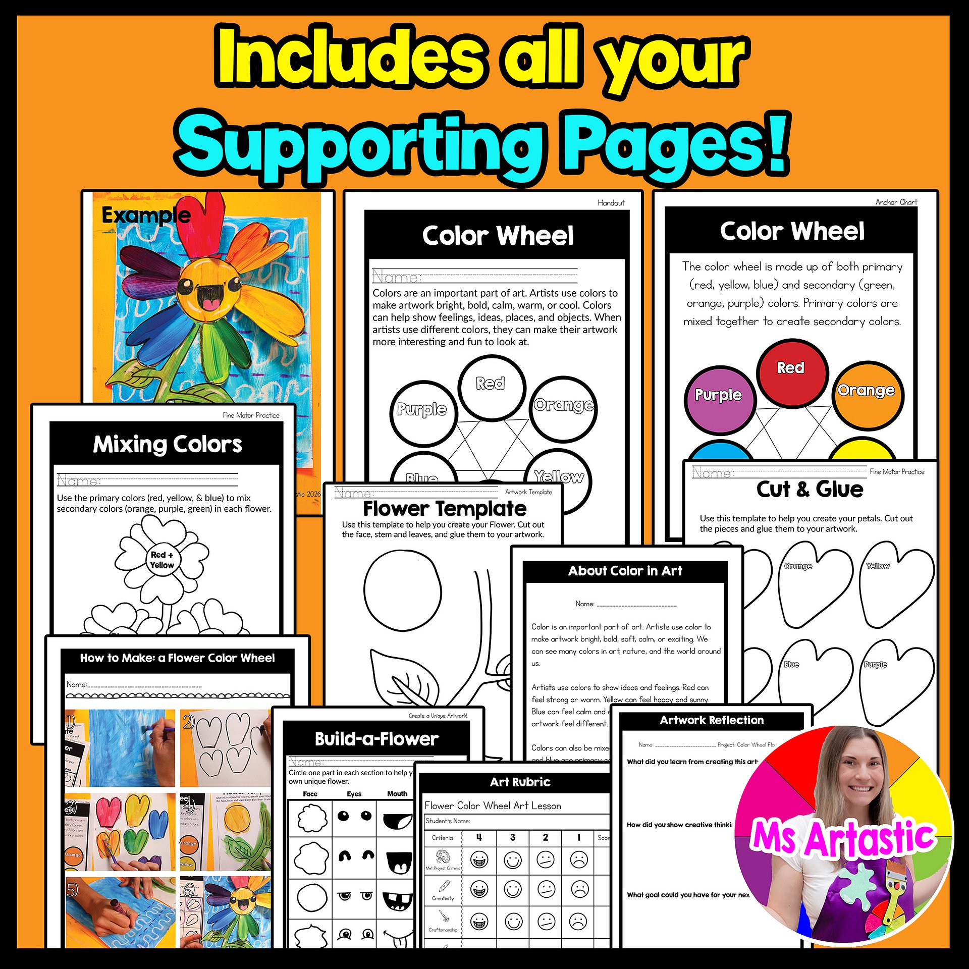 Color Lesson Color Wheel Art Project 1st Grade Art Activity Element of Art Color product image (4)