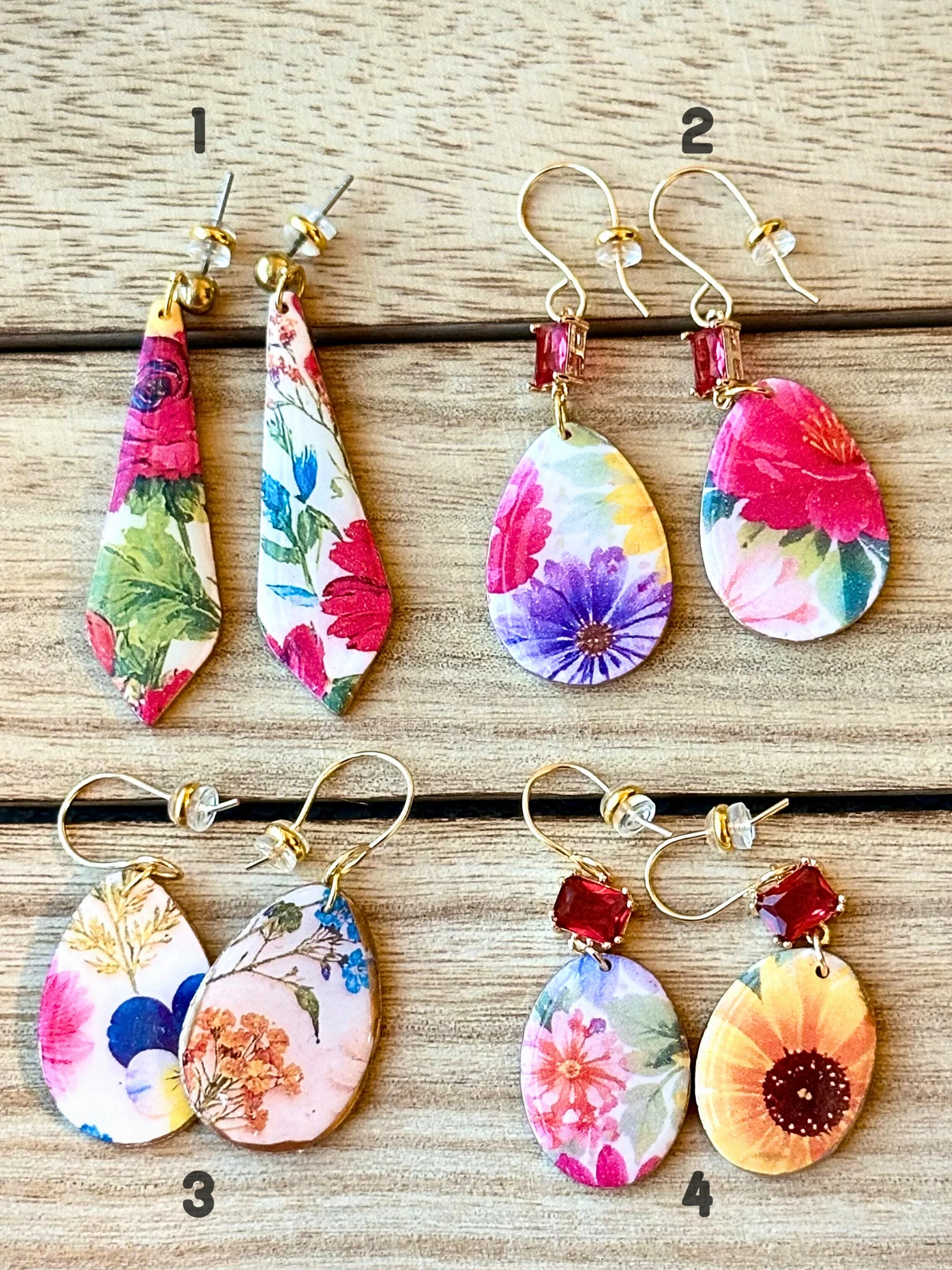 Floral Garden Drop Earrings – Handmade Clay Statement Dangles product image (2)