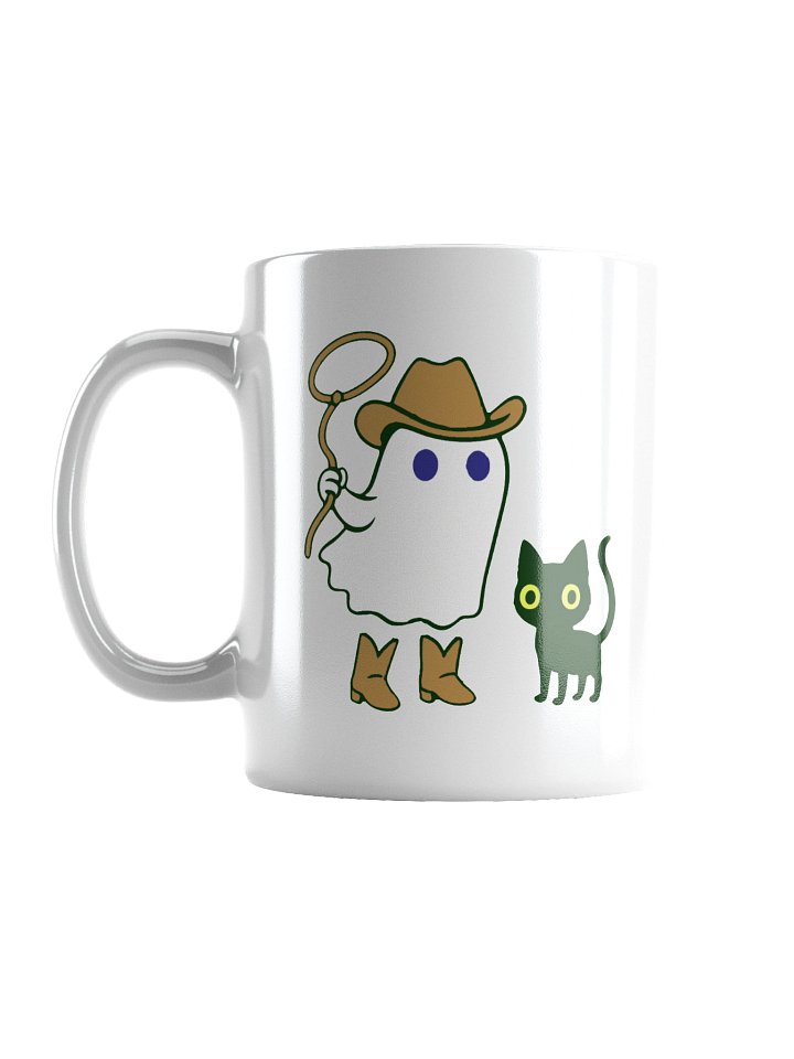 Ghostly Cowboy and Black Cat Mug product image (2)