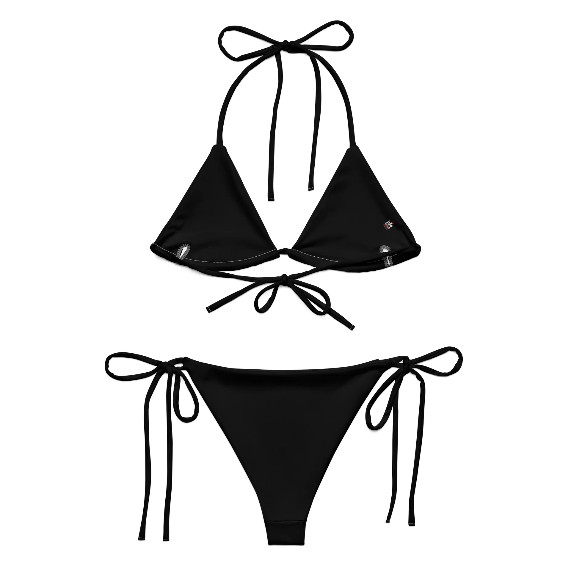 Minimal Black All-Over Print String Bikini product image (3)