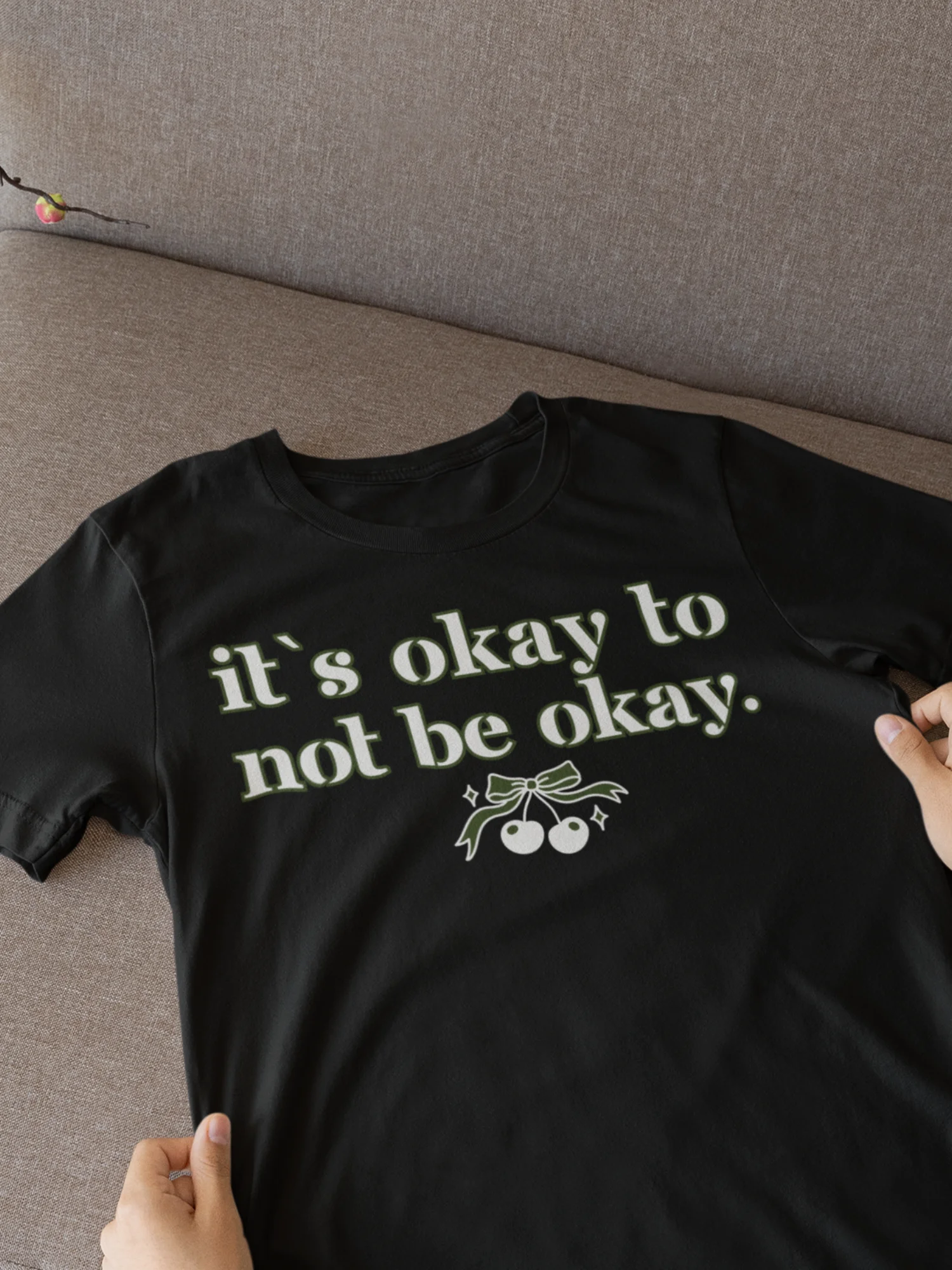 It`s Okay to Not Be Okay Motivational Bow Graphic T-Shirt product image (3)