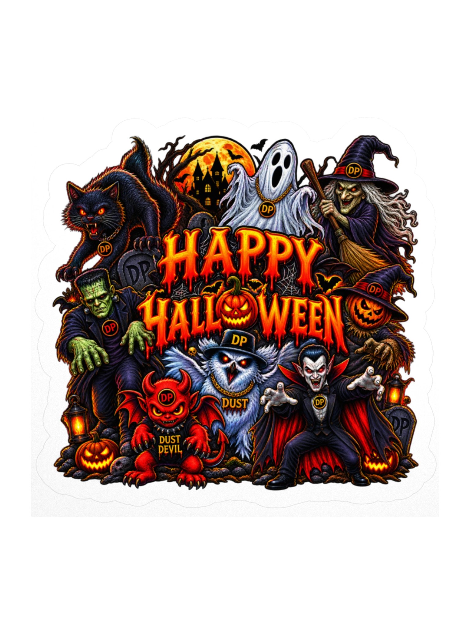 Happy Halloween 3" x 3" sticker product image (1)