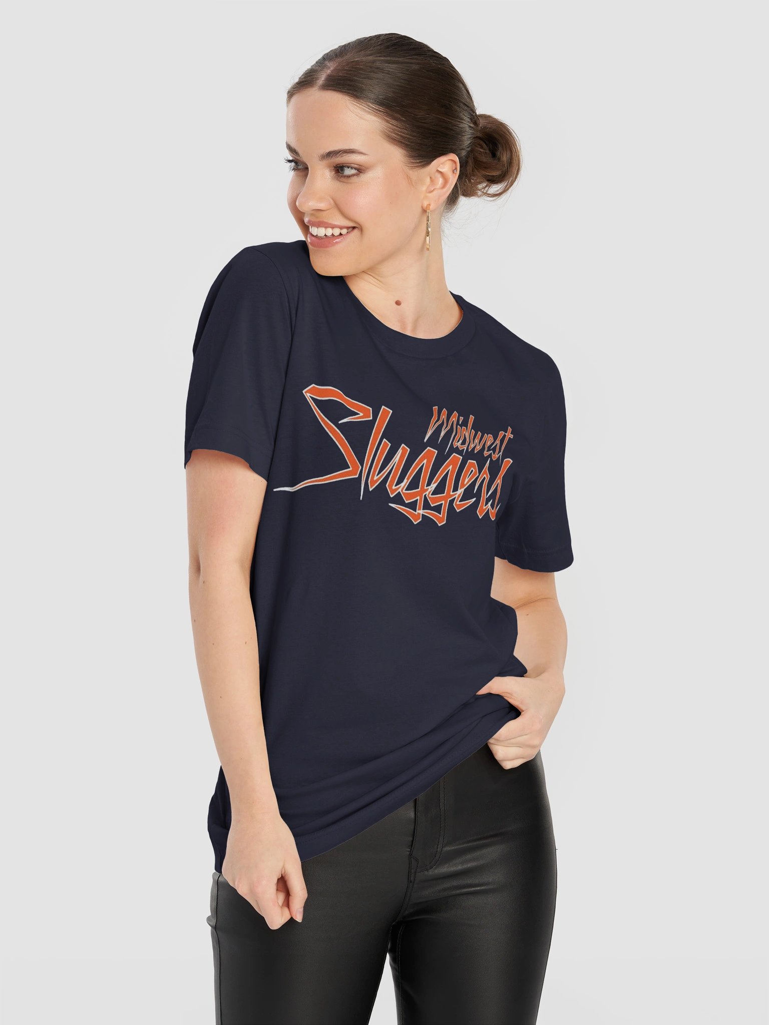 Midwest Sluggers Stacked Logo Navy Unisex Supersoft Tee product image (11)
