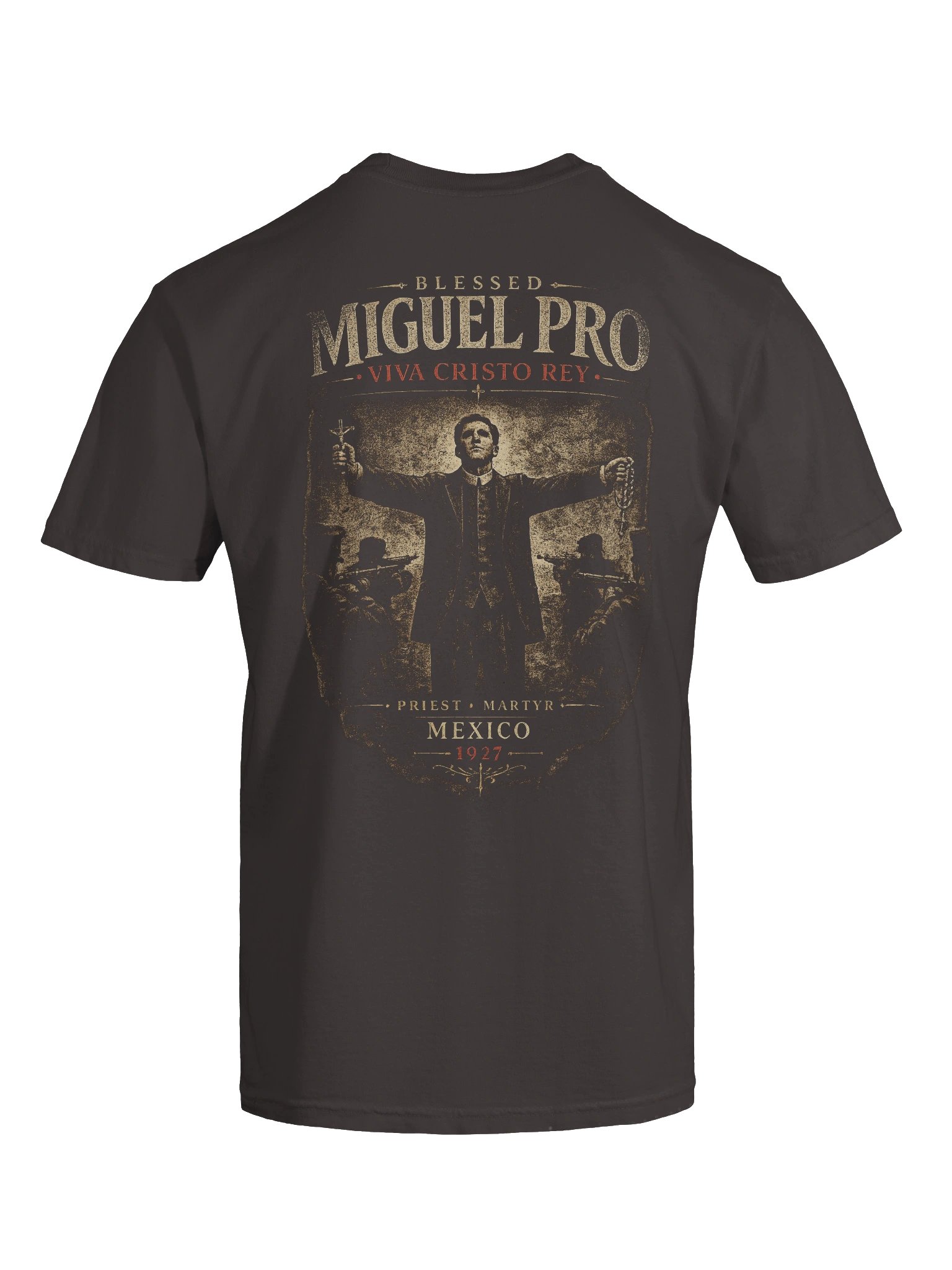 Blessed Miguel Pro — Viva Cristo Rey Heavyweight Tee product image (5)