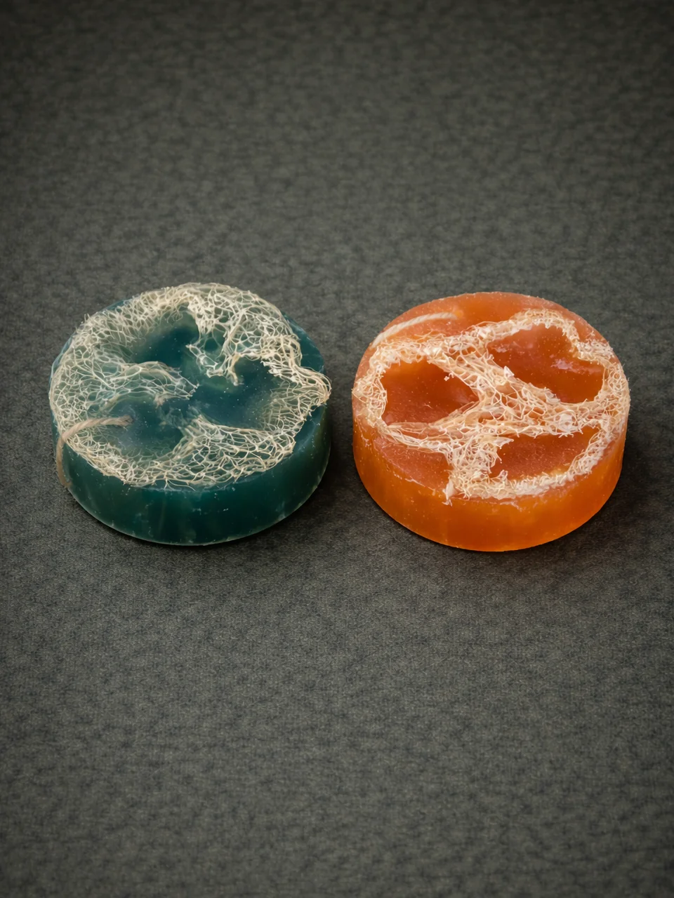 Handmade Loofah Soaps set of 3 with hemp/flax soap mitt product image (2)