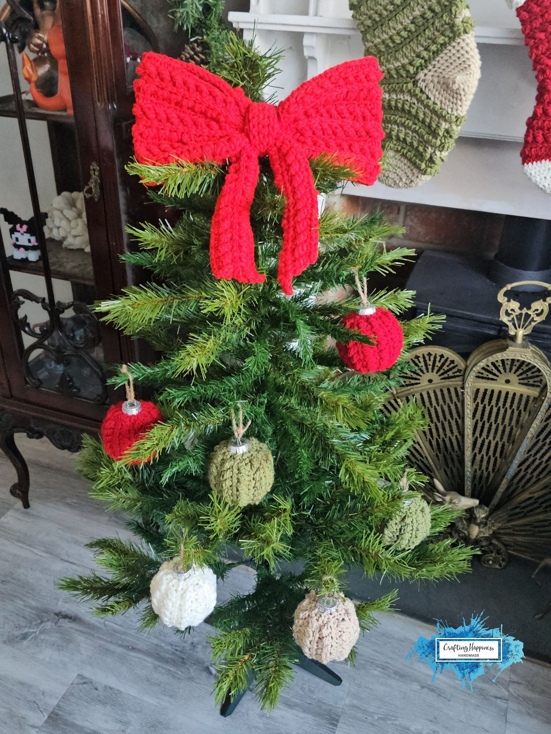 CROCHET PATTERNS + VIDEO | Christmas Crochet Pattern Bundle pdf | Stocking Bow Bauble | Moon Fern Christmas Collection | Holiday Decor Everbee logo Analyze listing Crafting Happiness product image (4)