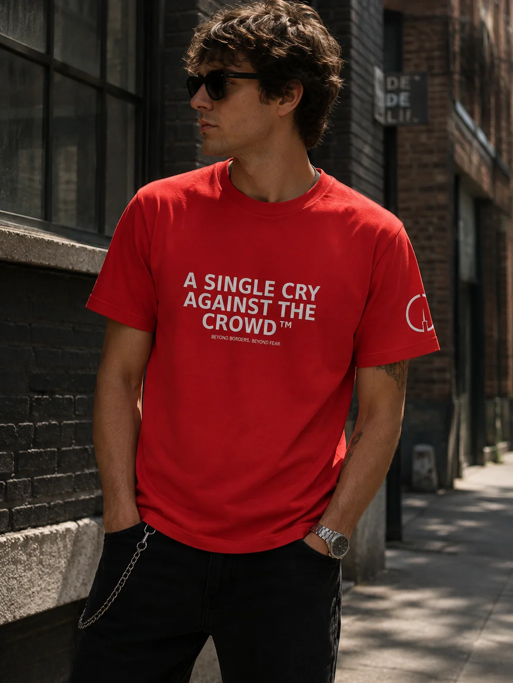 A Single Cry Against the Crowd™ — Signature Organic Red T-Shirt product image (2)