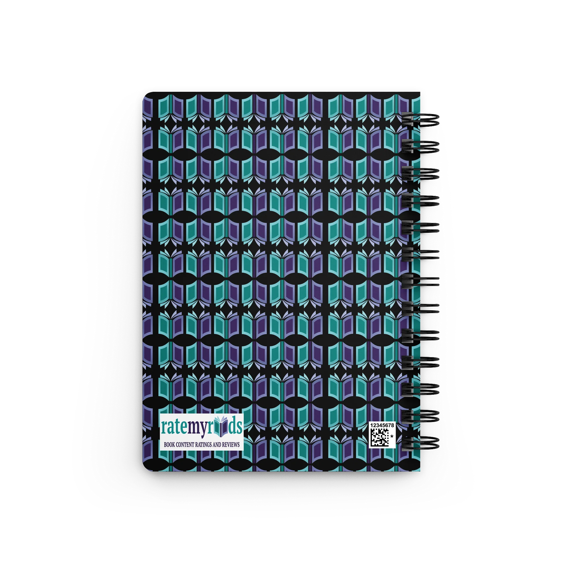 Bookish Spiral Notebook (Black Background) product image (2)