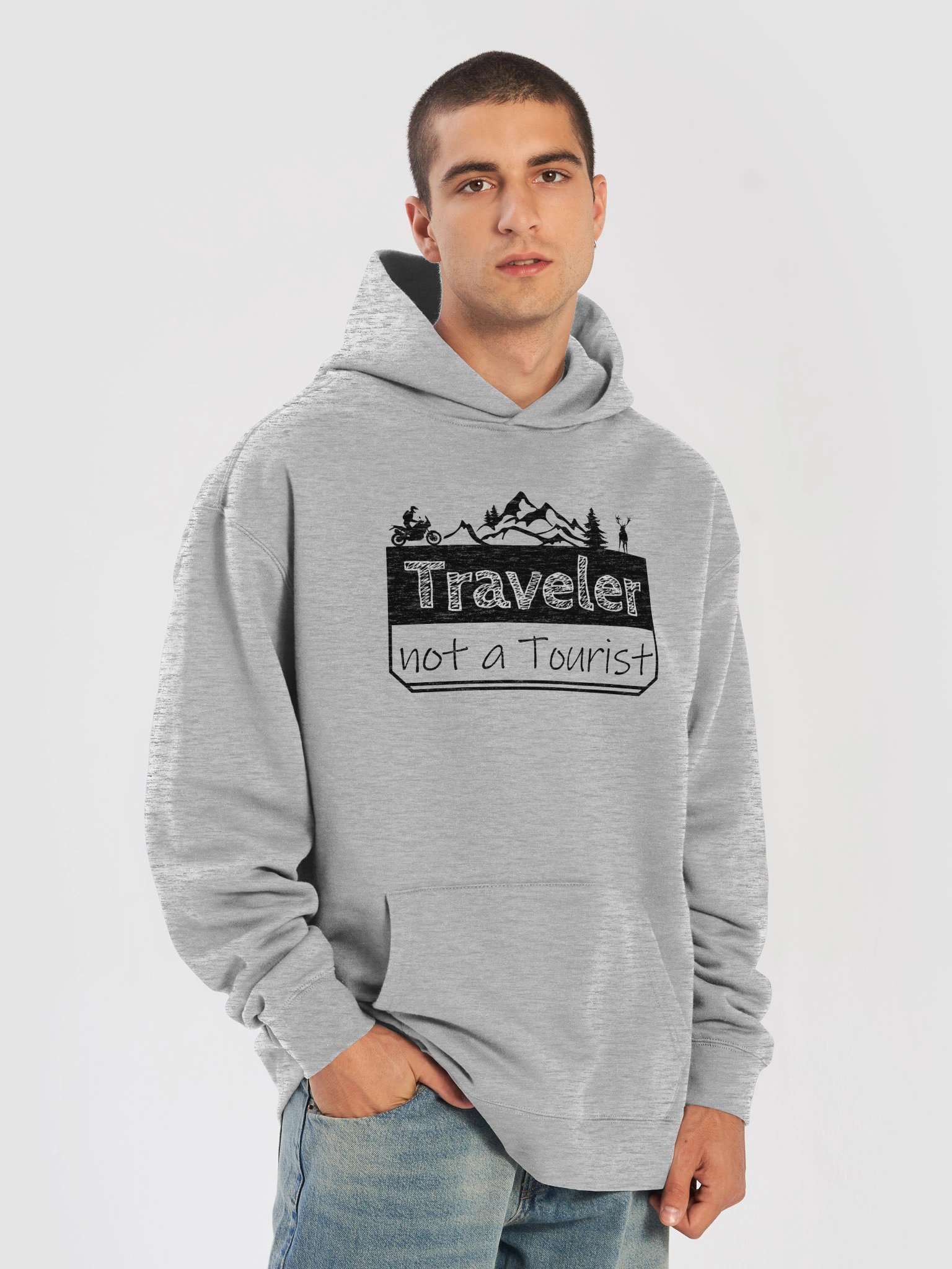 Traveler not a Tourist | Adventure Motorcycle Hoodie product image (7)