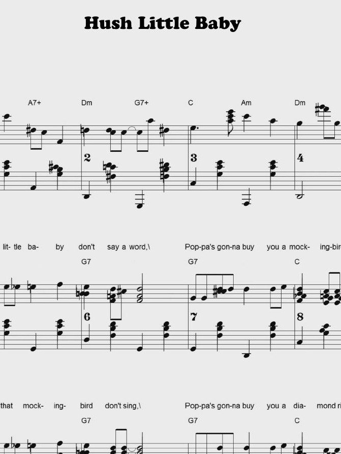 Hush Little Baby - CS - Piano sheet music product image (1)