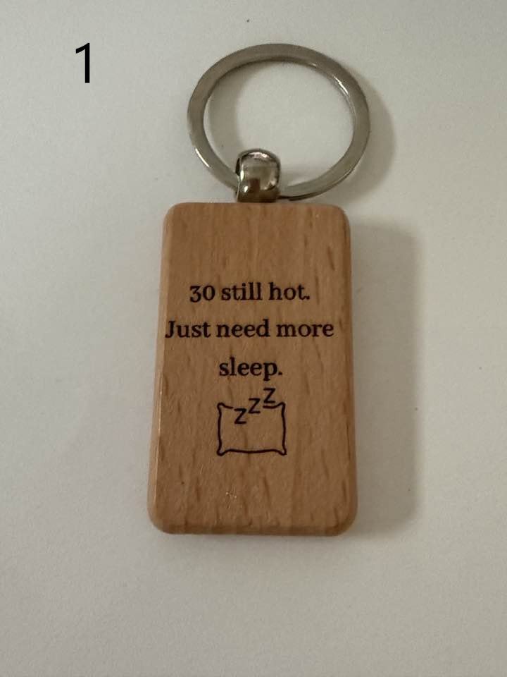 Milestone Birthday Wooden Engraved Keychains | Age 21–70 | Handmade Gift for Him or Her (2) product image (1)