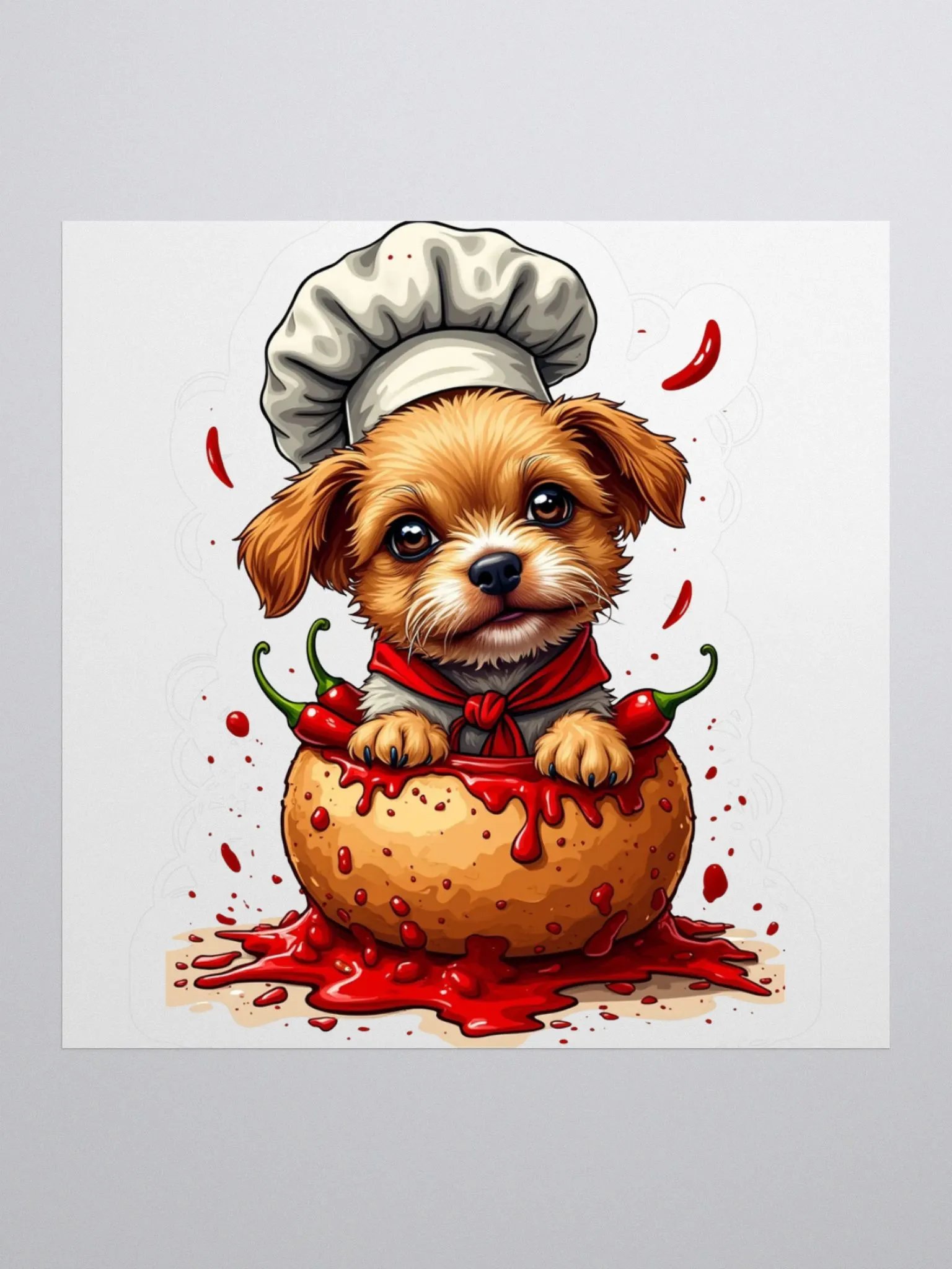 Chef Chilli Dog Kiss Cut Stickers product image (1)