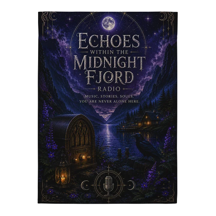 Echoes Within the Midnight Fjord Radio Garden Flag product image (1)