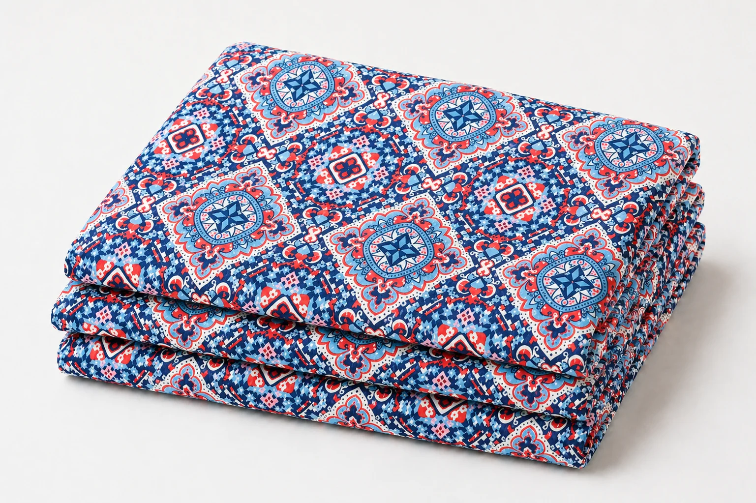 Navy Red White Paisley DBP Fabric product image (1)