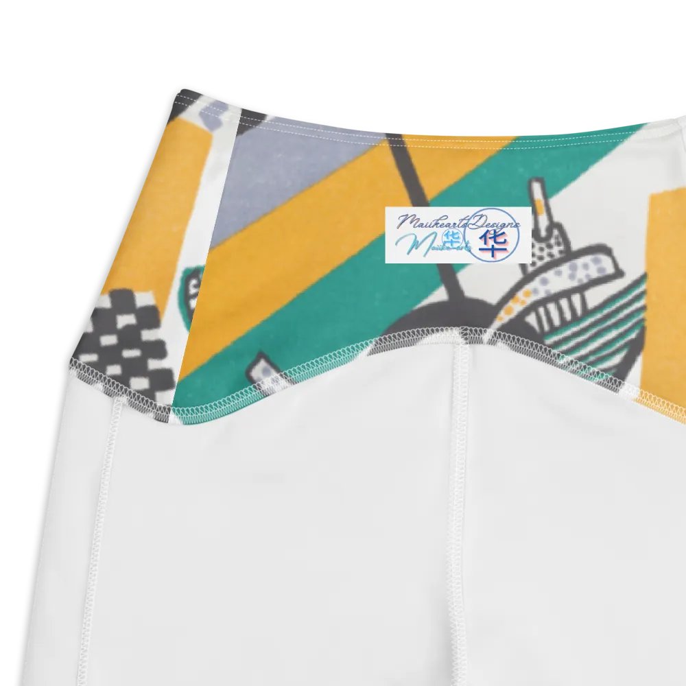Abstract Lithographic Pattern Design Leggings with pockets - V4 product image (7)