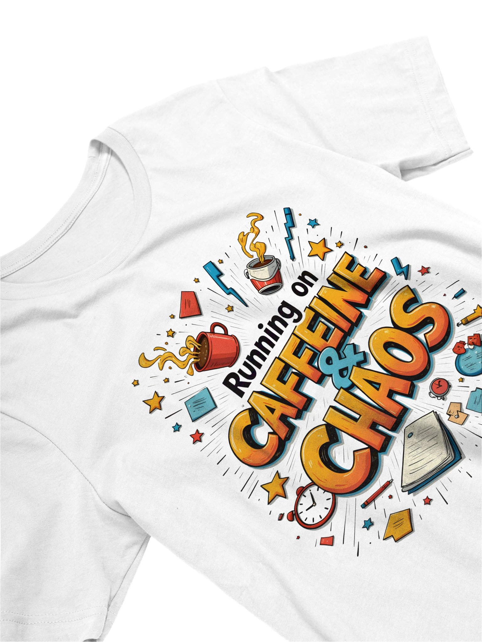 Running On Caffeine & Chaos Humor T-shirt product image (2)