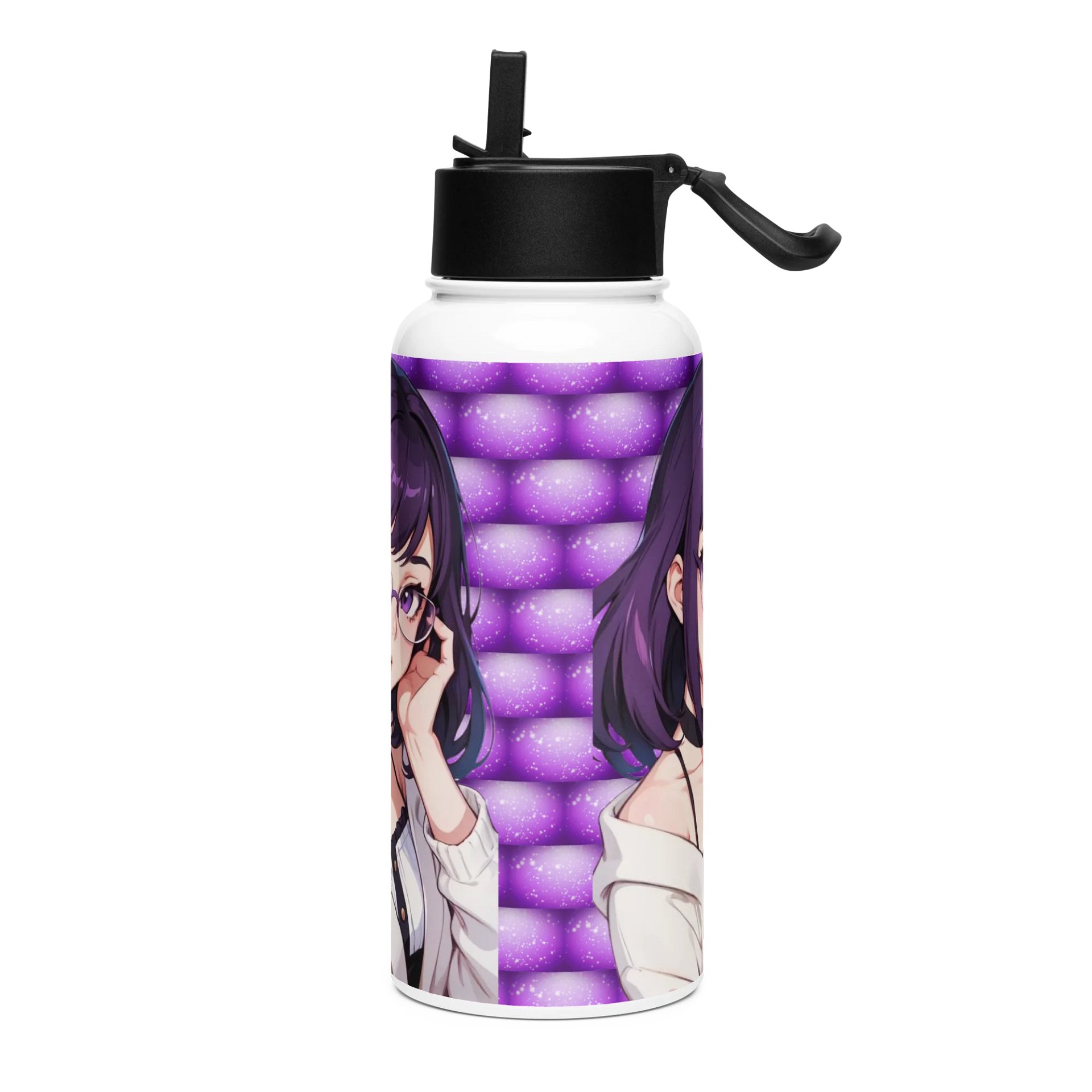 (Purple WAIFU) K Stainless Steel Water Bottle with a Straw Lid product image (3)