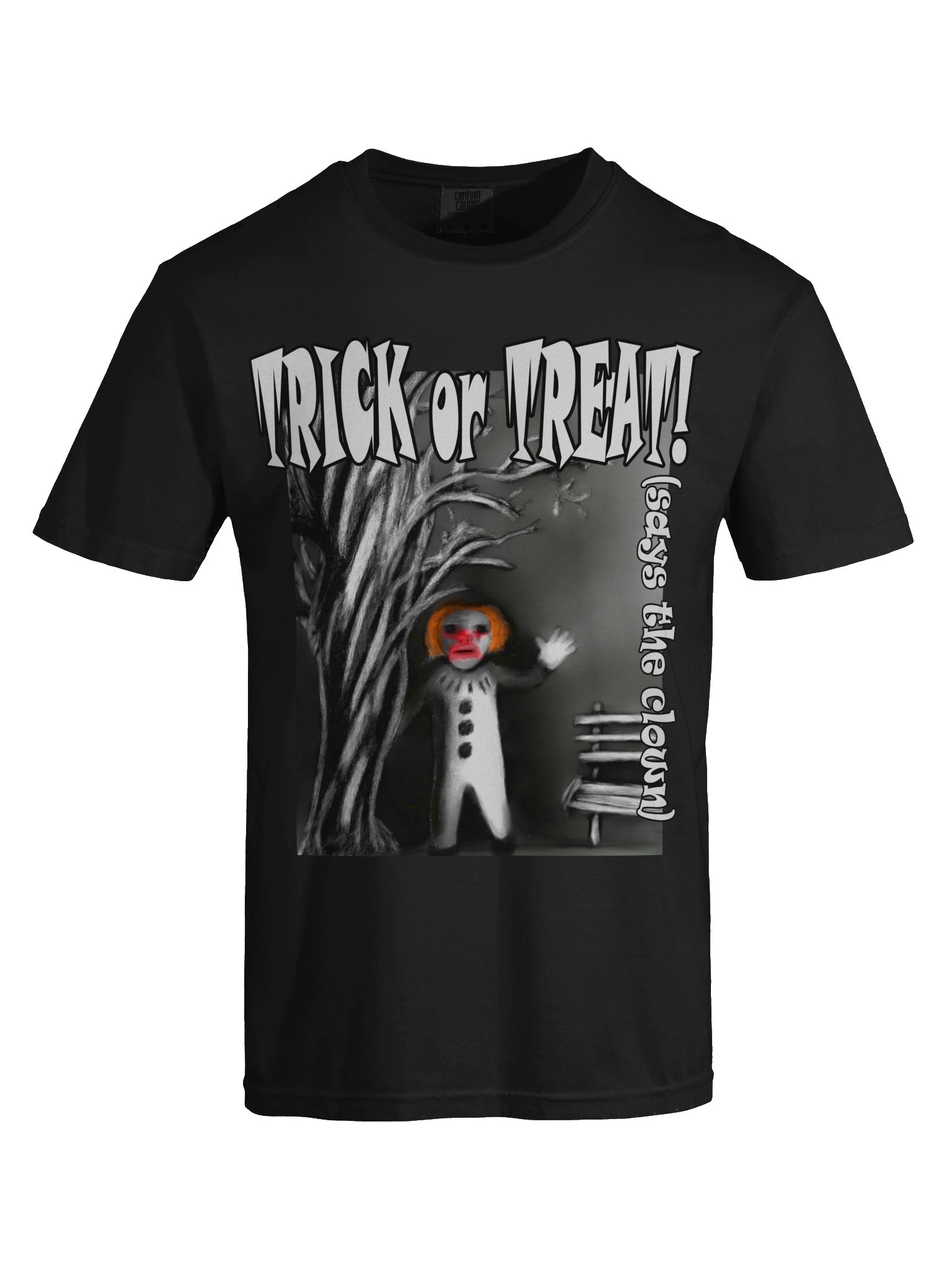 Clown "Trick or Treat" T-Shirt. Men's Comfort Colors Garment-Dyed Heavyweight T-Shirt product image (3)