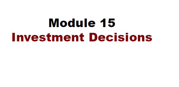 Study notes on Investment Decisions product image (1)