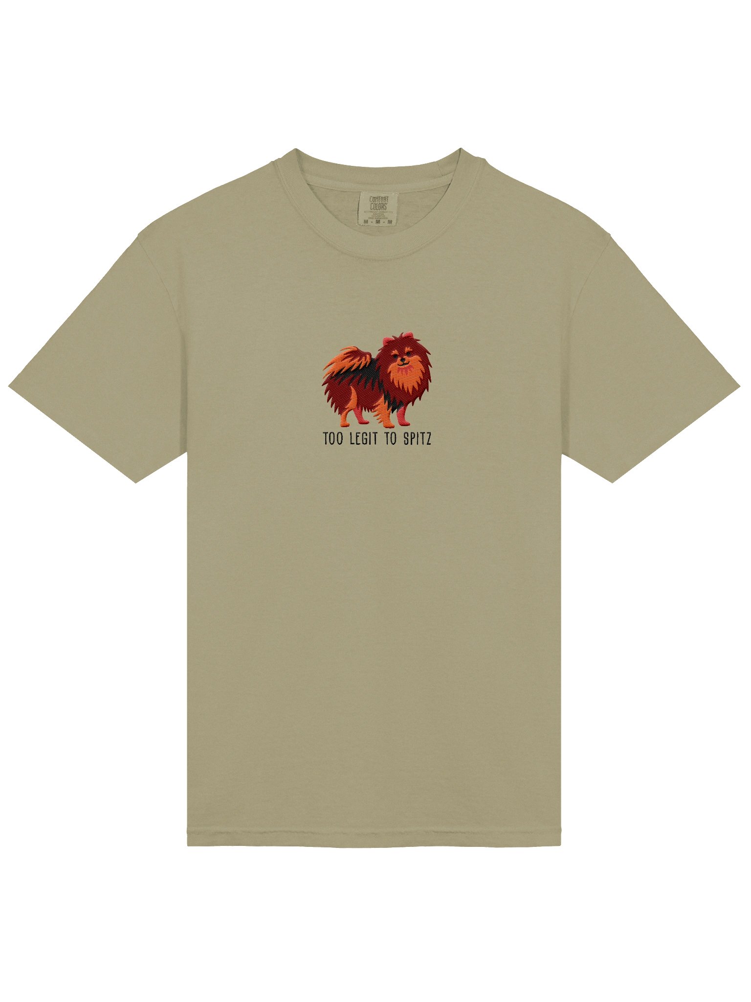 Too Legit to Spitz T-Shirt(Embroidered) of a Pomeranian(Chocolate & Tan) product image (6)