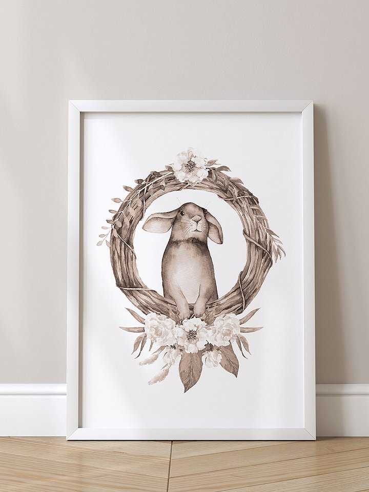 Rabbit in Wood Wreath Sepia product image (2)