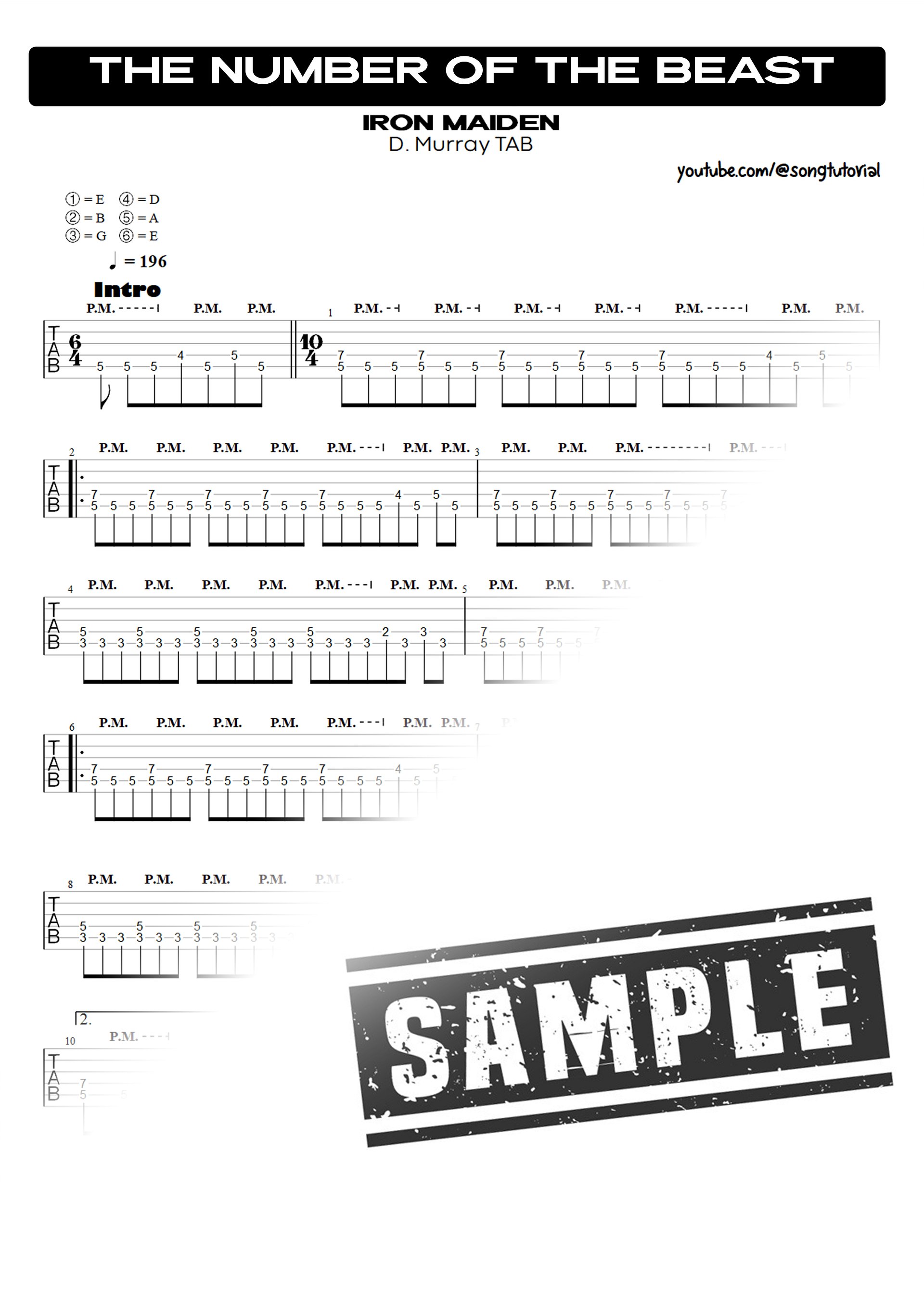 The Number of the Beast PDF TAB + Backing Track MP3 product image (2)