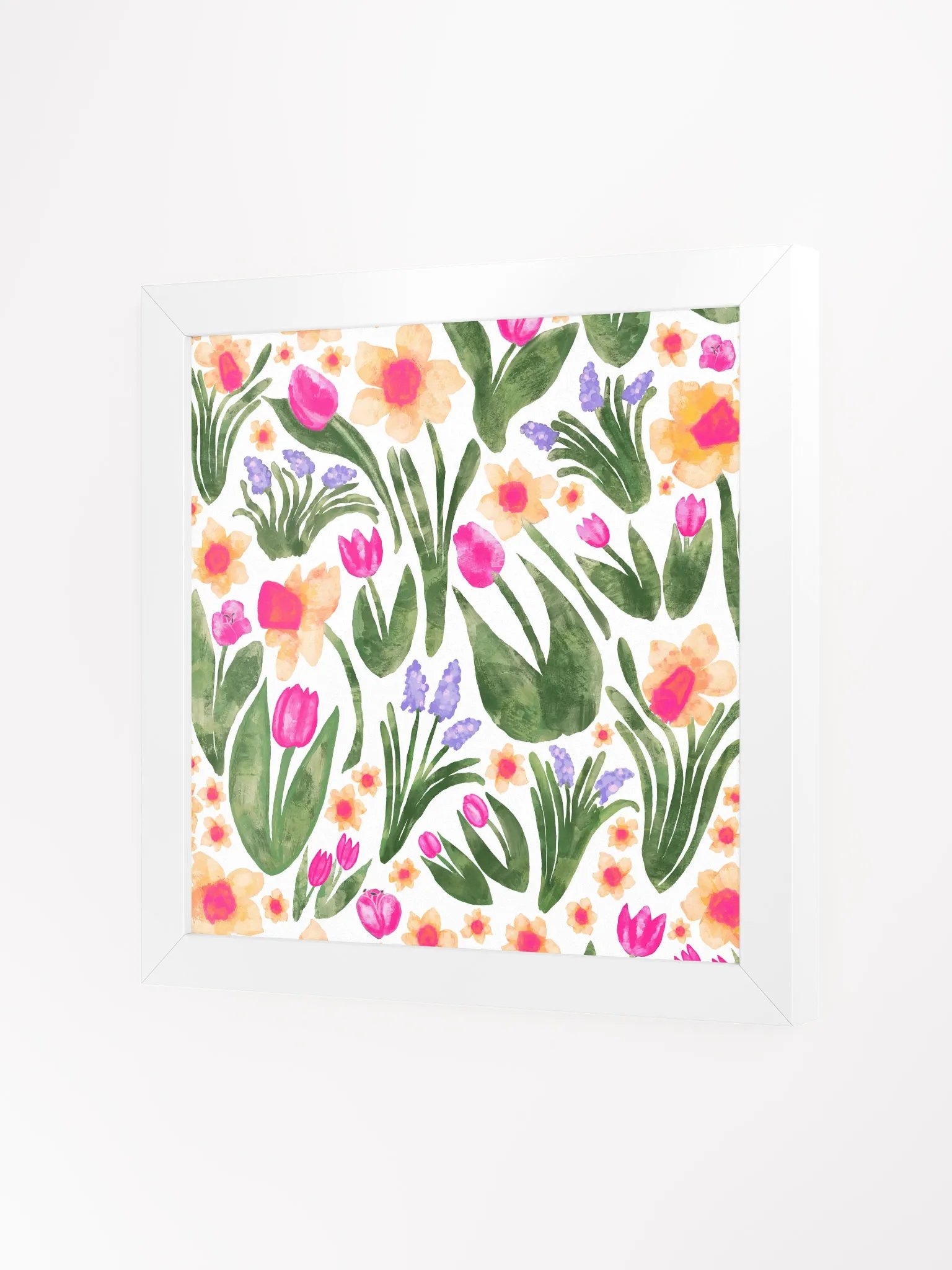 Spring Garden, Full Color on White | Square Print | by Monique Faella Designs™ | Framed Coastal Wall Art | Museum-Quality Print product image (43)