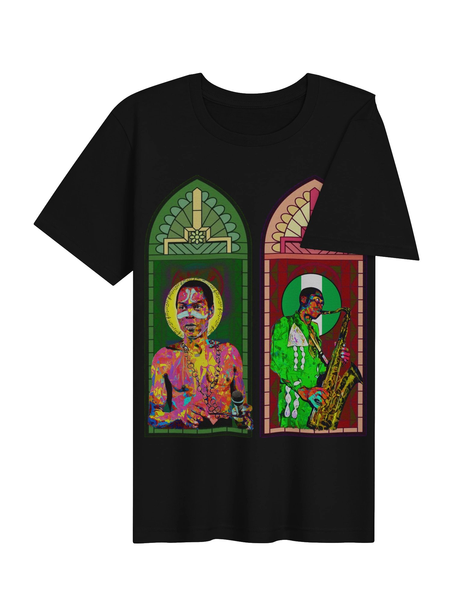 Fela Kuti Stained Glass T-Shirt | Afrobeat Legend Tee | Pan-African art product image (7)