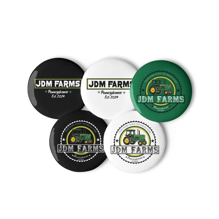 Green Tractor Logo Pin Buttons Set product image (3)