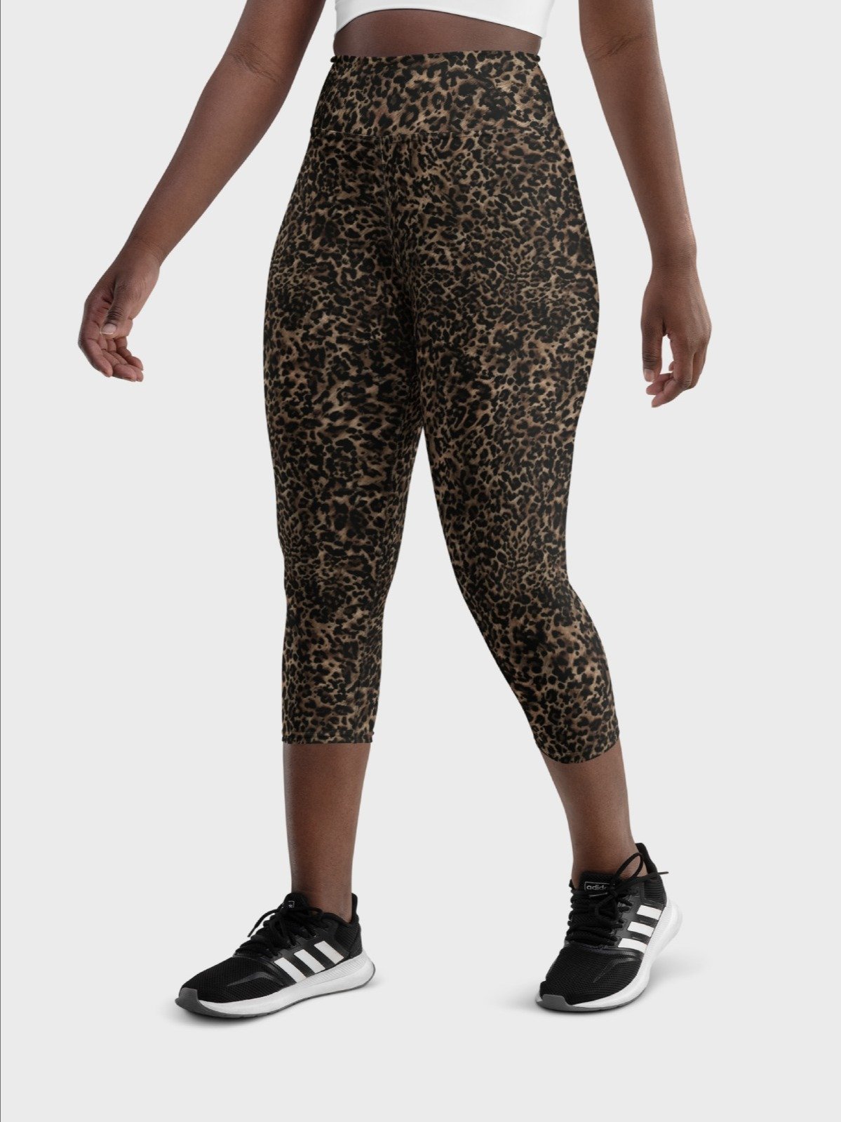Capri Leggings "Chic Dark Brown Leopard" Printed product image (3)