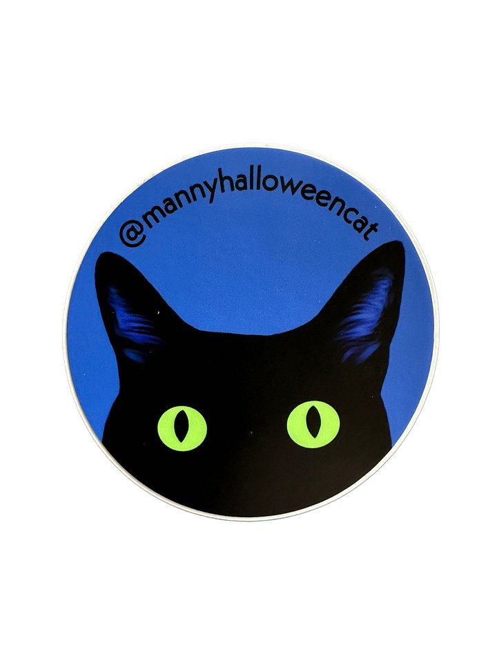 Manny Halloween Cat blue logo sticker product image (1)