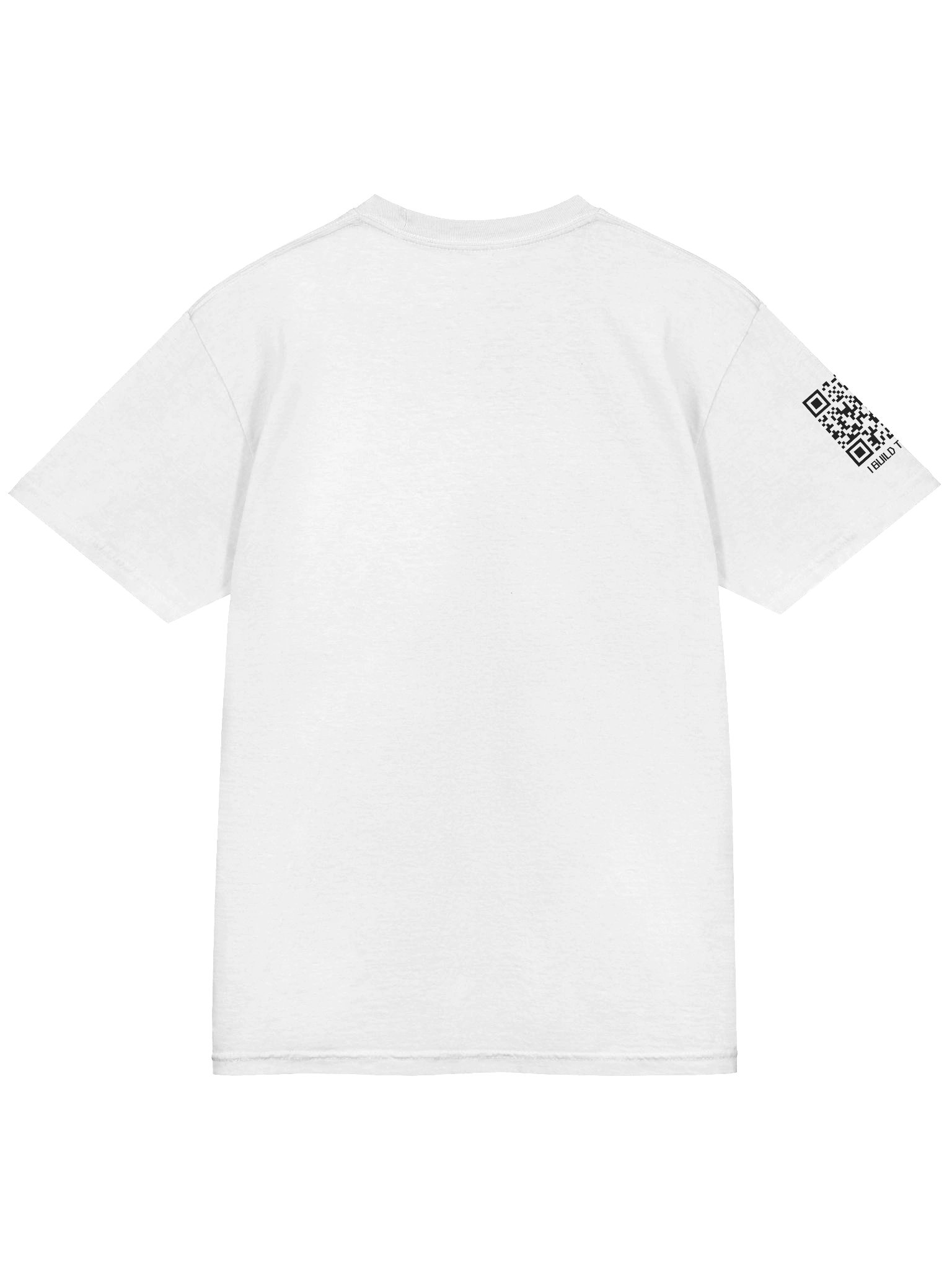 WHITE Ultra-Soft Cotton Tee - I BUILD THINGS! (Sleeve Print) product image (4)