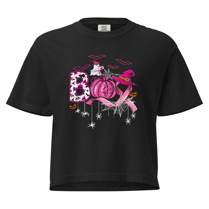 Pink Boo Boxy - Breast cancer awareness month 2025 HalloweenHeavyweight Boxy T-Shirt product image (1)