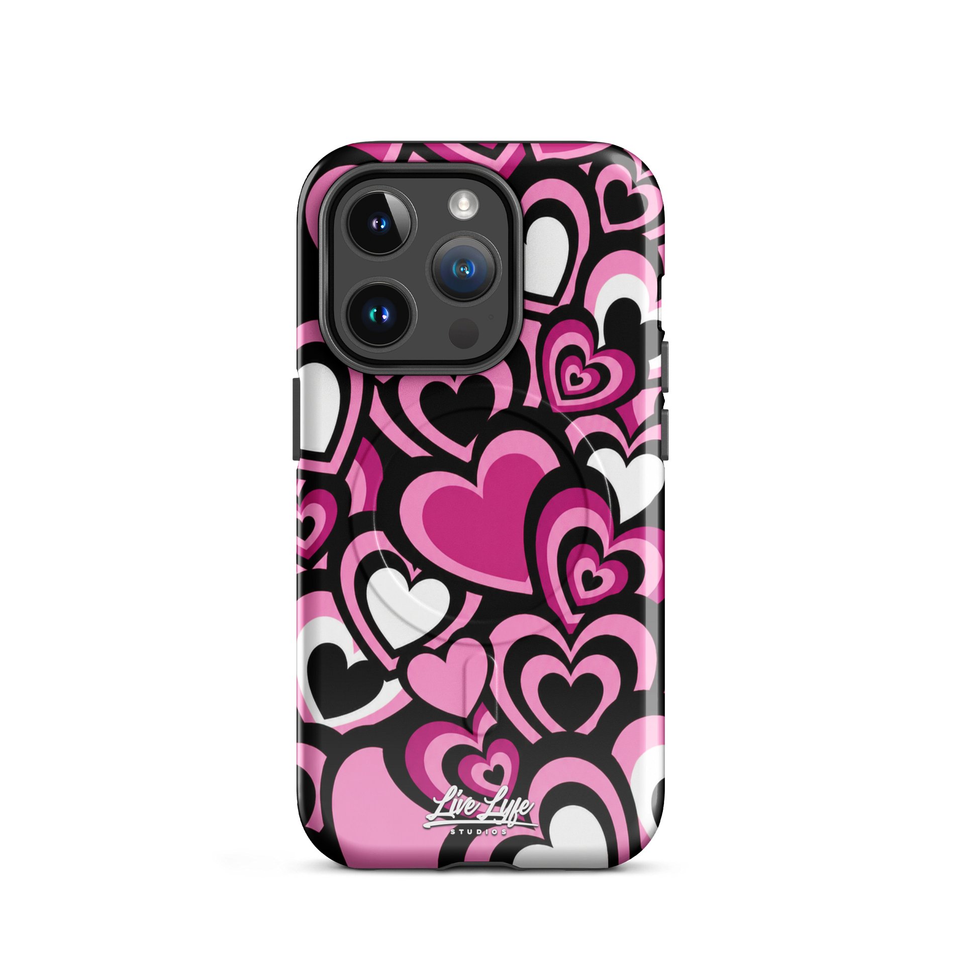 Pink Hearts MagSafe tough case for iPhone product image (2)