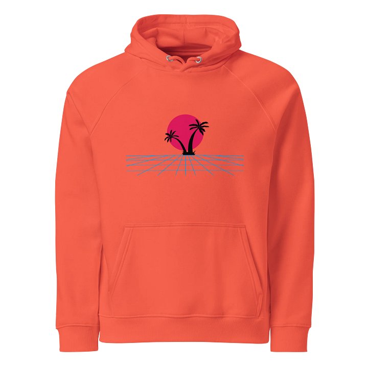 Retro-Futuristic Palm Tree Grid Raglan Hoodie product image (1)