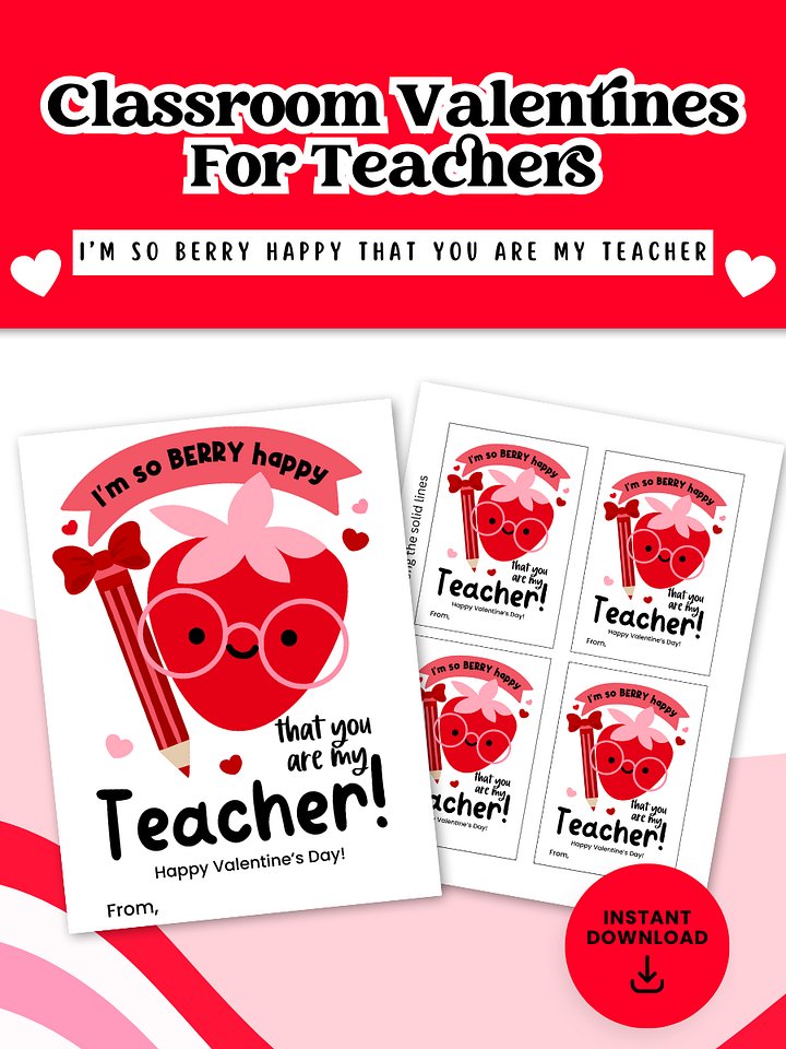 BERRY HAPPY VALENTINE'S DAY CARDS FOR TEACHERS product image (1)