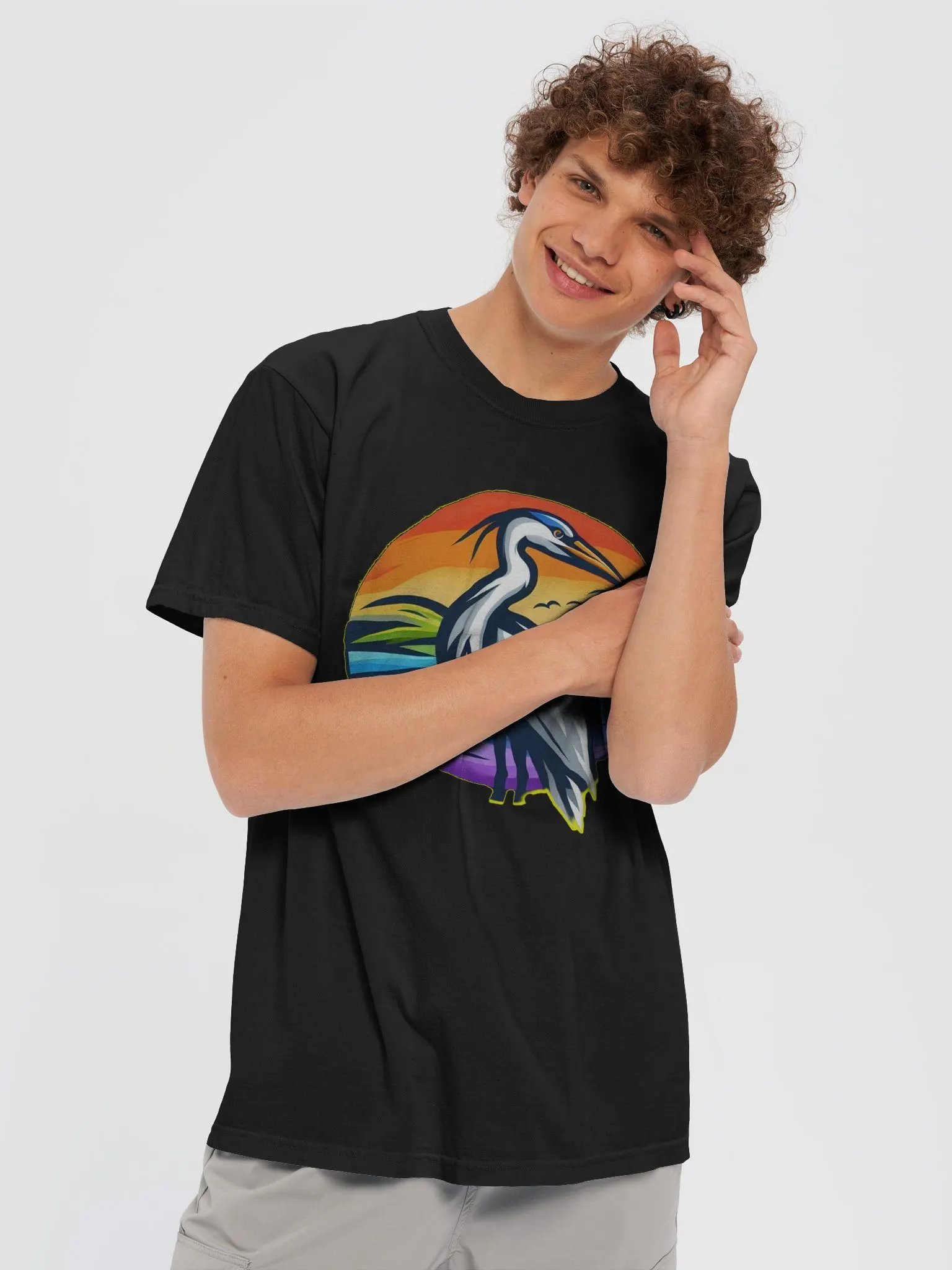Vibrant Heron Circle Tee product image (58)