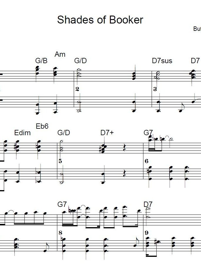 Shades of Booker - Blues piano - Piano sheet music product image (1)