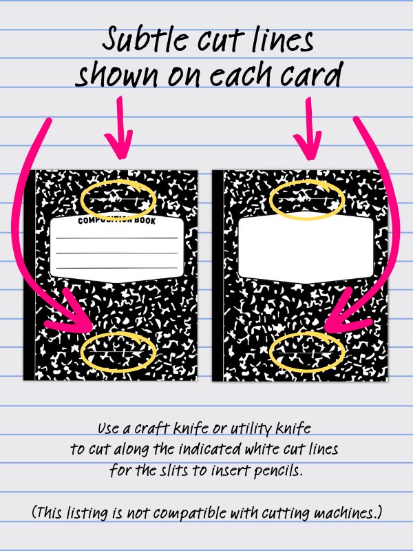 Notebook Pencil Toppers - Composition Notebook Printable product image (6)