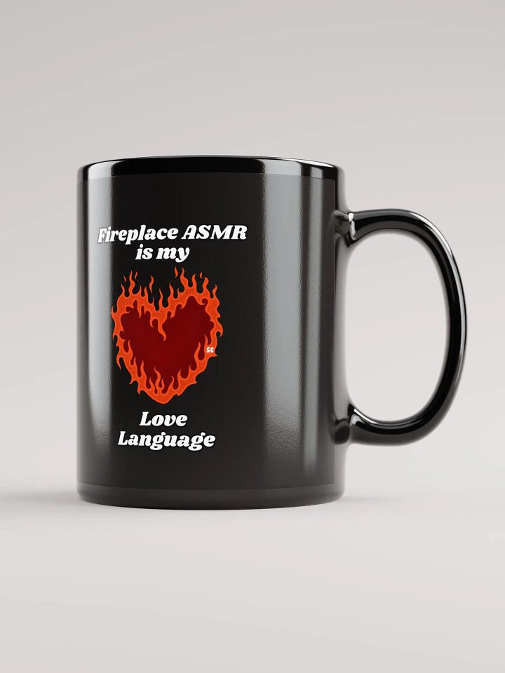 Flaming Heart - Fireplace ASMR is my Love Language | Black Glossy Mug product image (1)