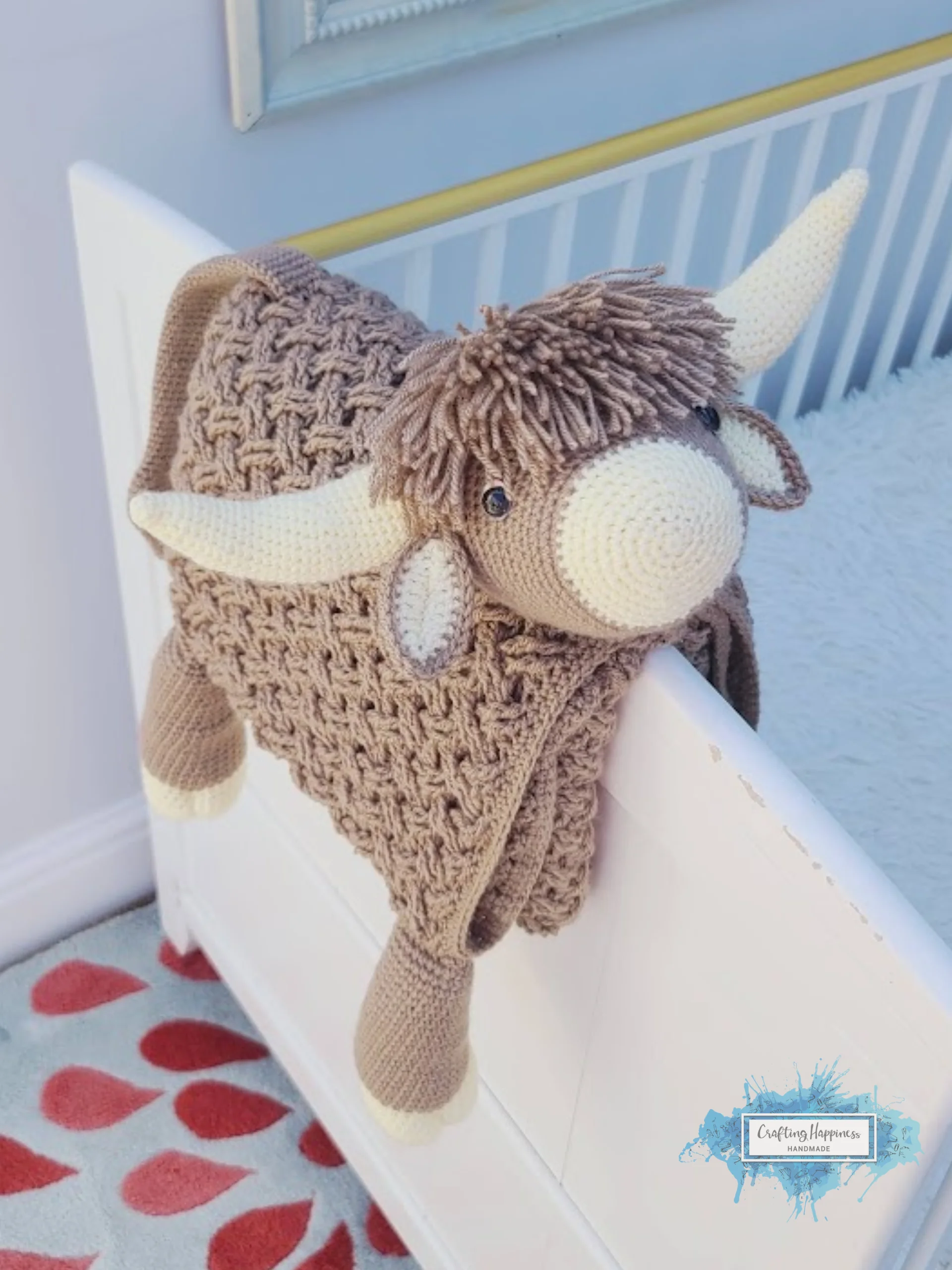 Highland Cow Crochet Baby Blanket Pattern | Scottish Afghan (PDF) product image (5)