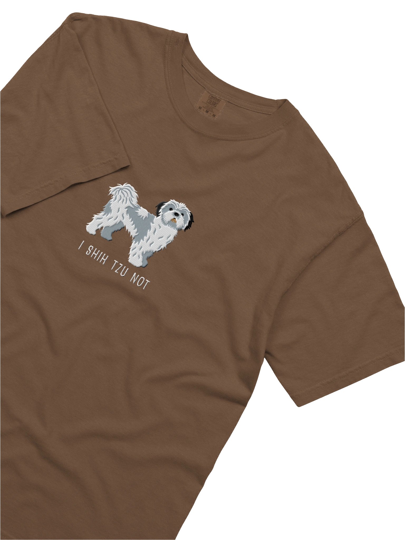 I Shih Tzu Not T-Shirt(Embroidered) of a Shih Tzu(Blue & White) product image (8)