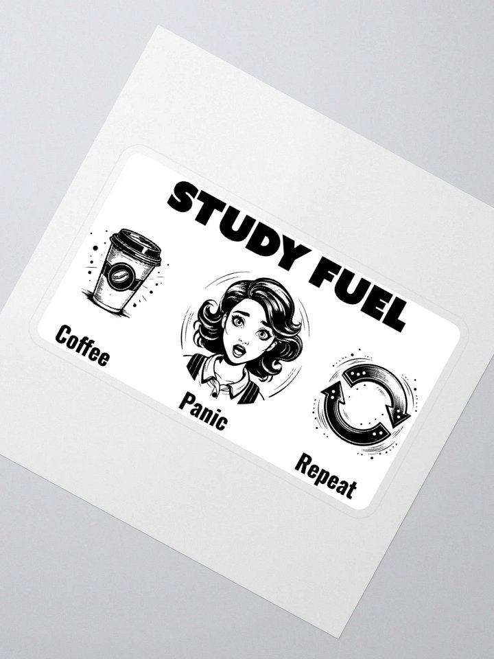 Study Fuel: Coffee Panic Repeat Funny Coffee Lover Sticker product image (5)