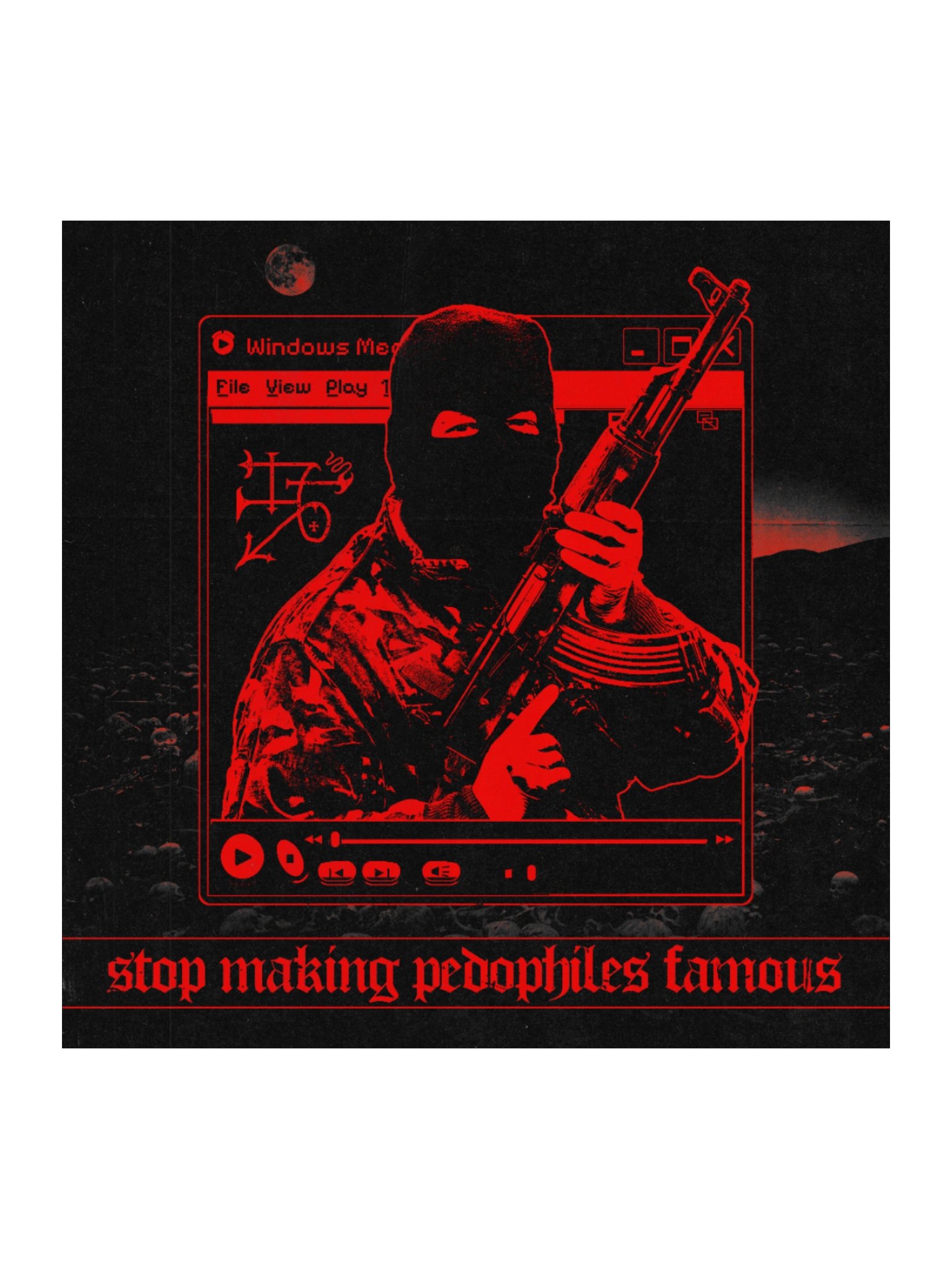 "STOP MAKING PEDOS FAMOUS" STICKER RED product image (2)