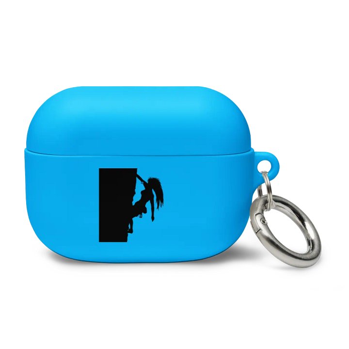 Woman rock climbing Airpod case (blue) product image (2)