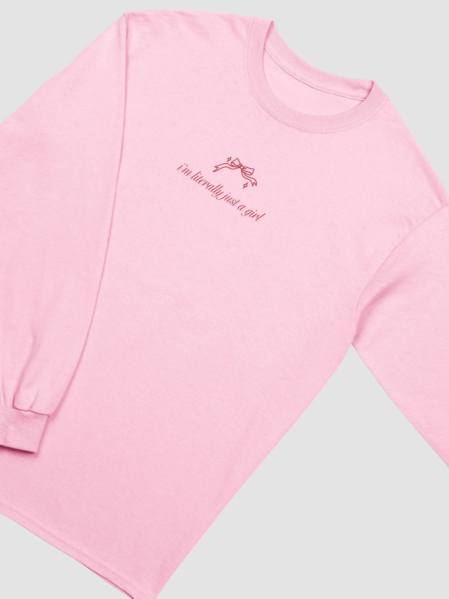 i'm literally just a girl printed long sleeve [red lettering] product image (7)